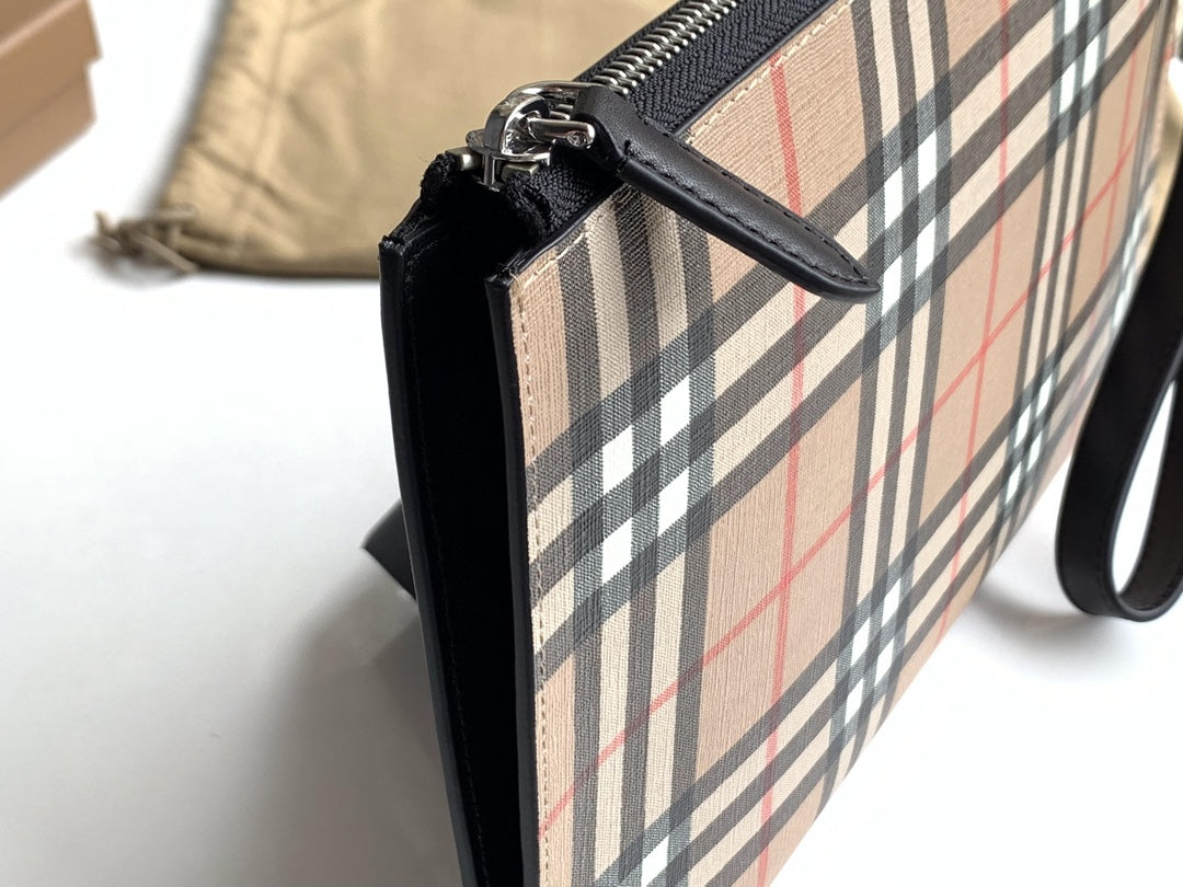 Клатч Burberry Vintage із зернистої натуральної шкіри — фото 6