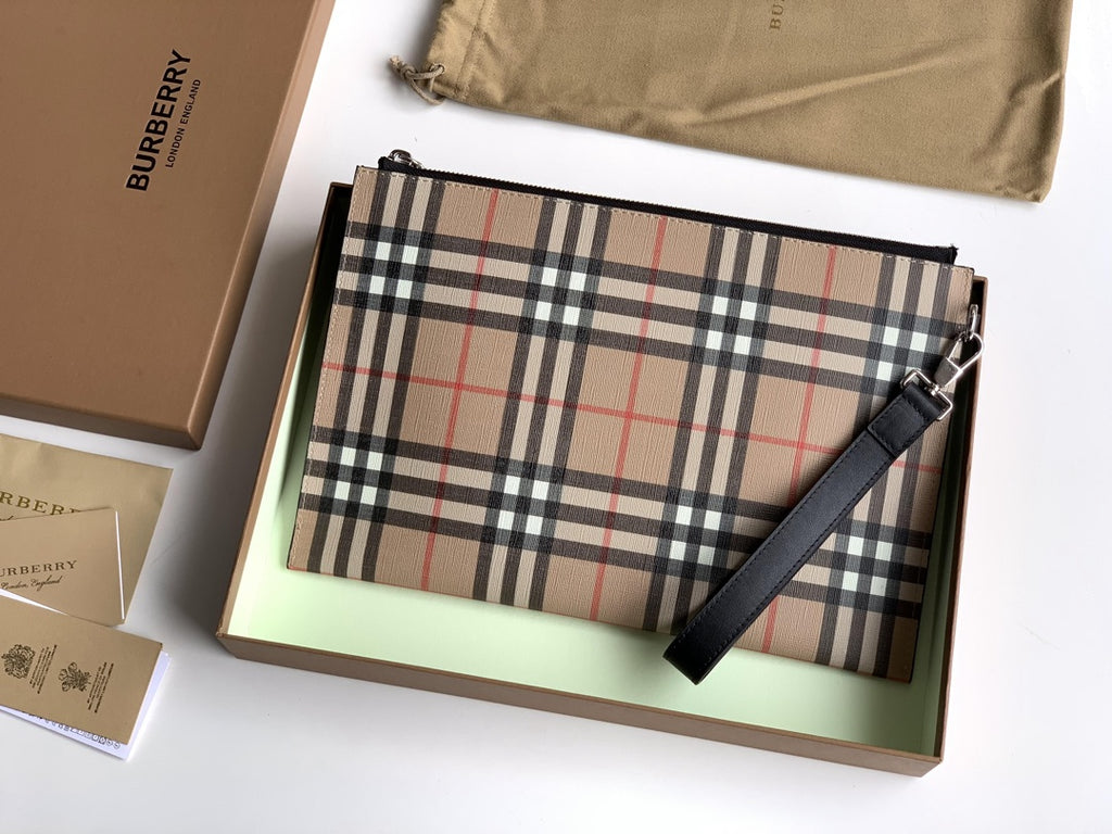 Клатч Burberry Vintage із зернистої натуральної шкіри — фото 1