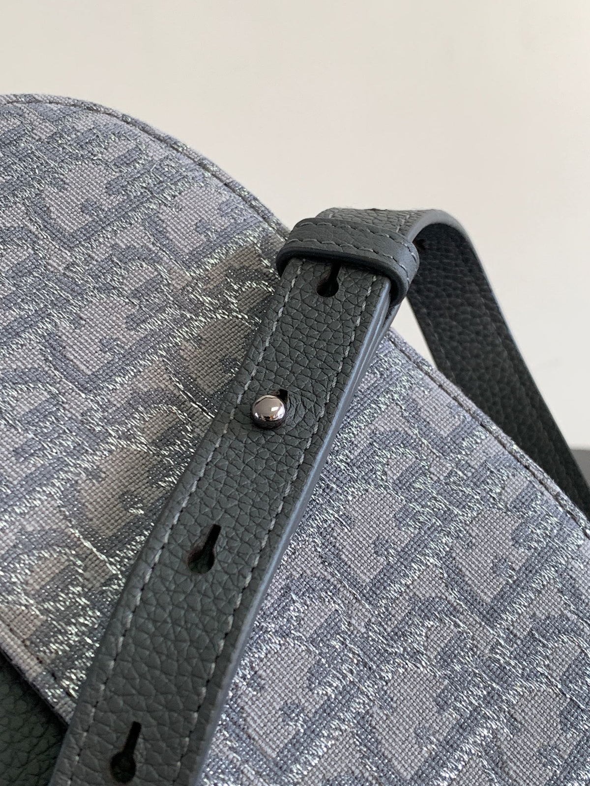 Клатч Dior Saddle з текстилю й натуральної шкіри, сірий — фото 6