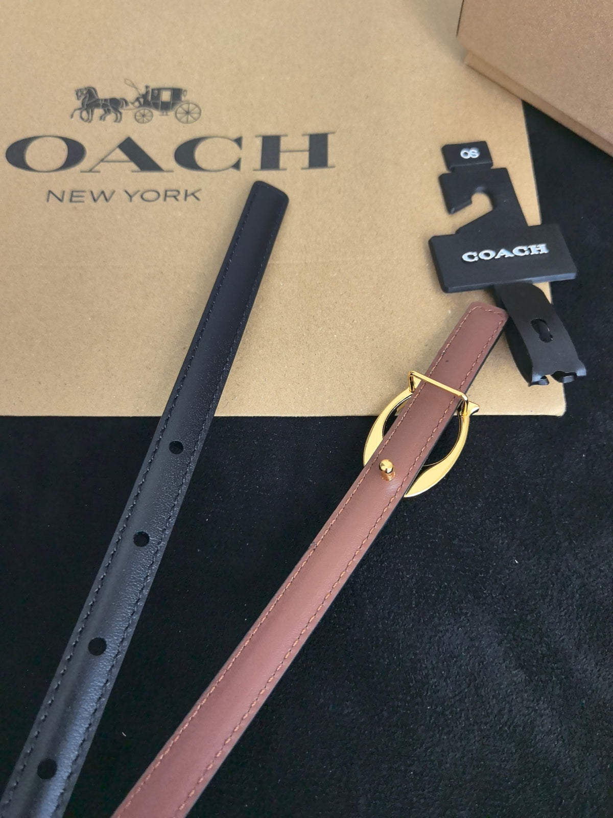 Ремінь Coach з натуральної шкіри теляти — фото 6