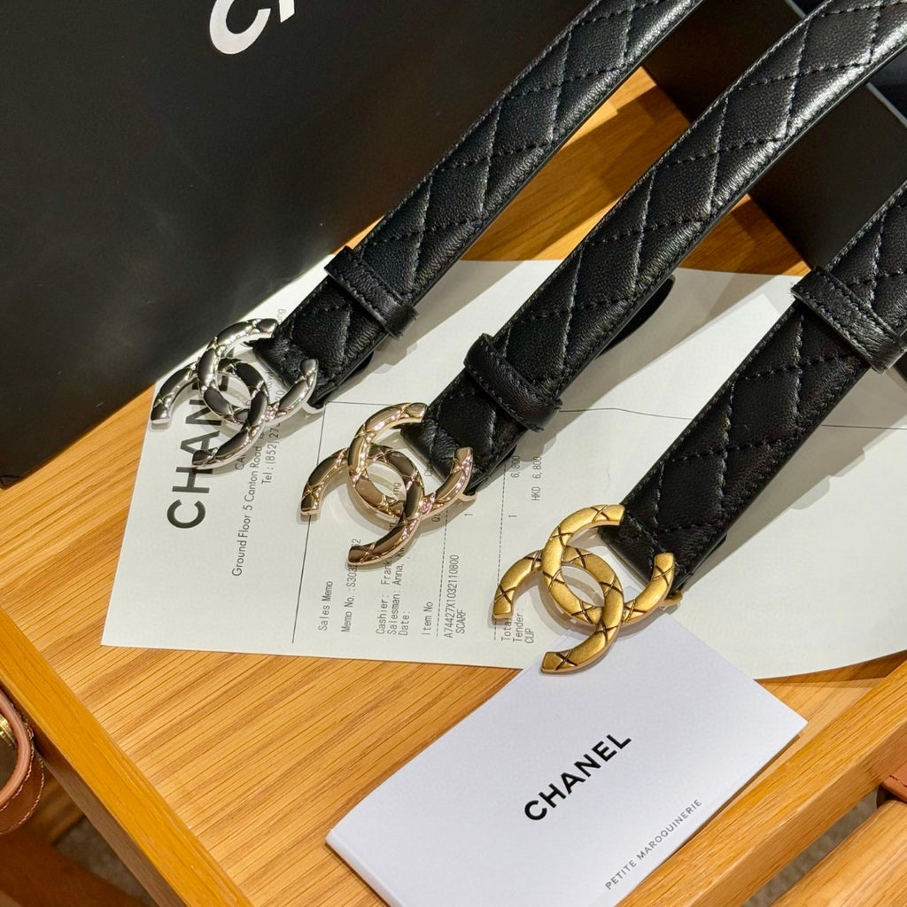 Ремінь Chanel CC з натуральної шкіри ягняти — фото 6