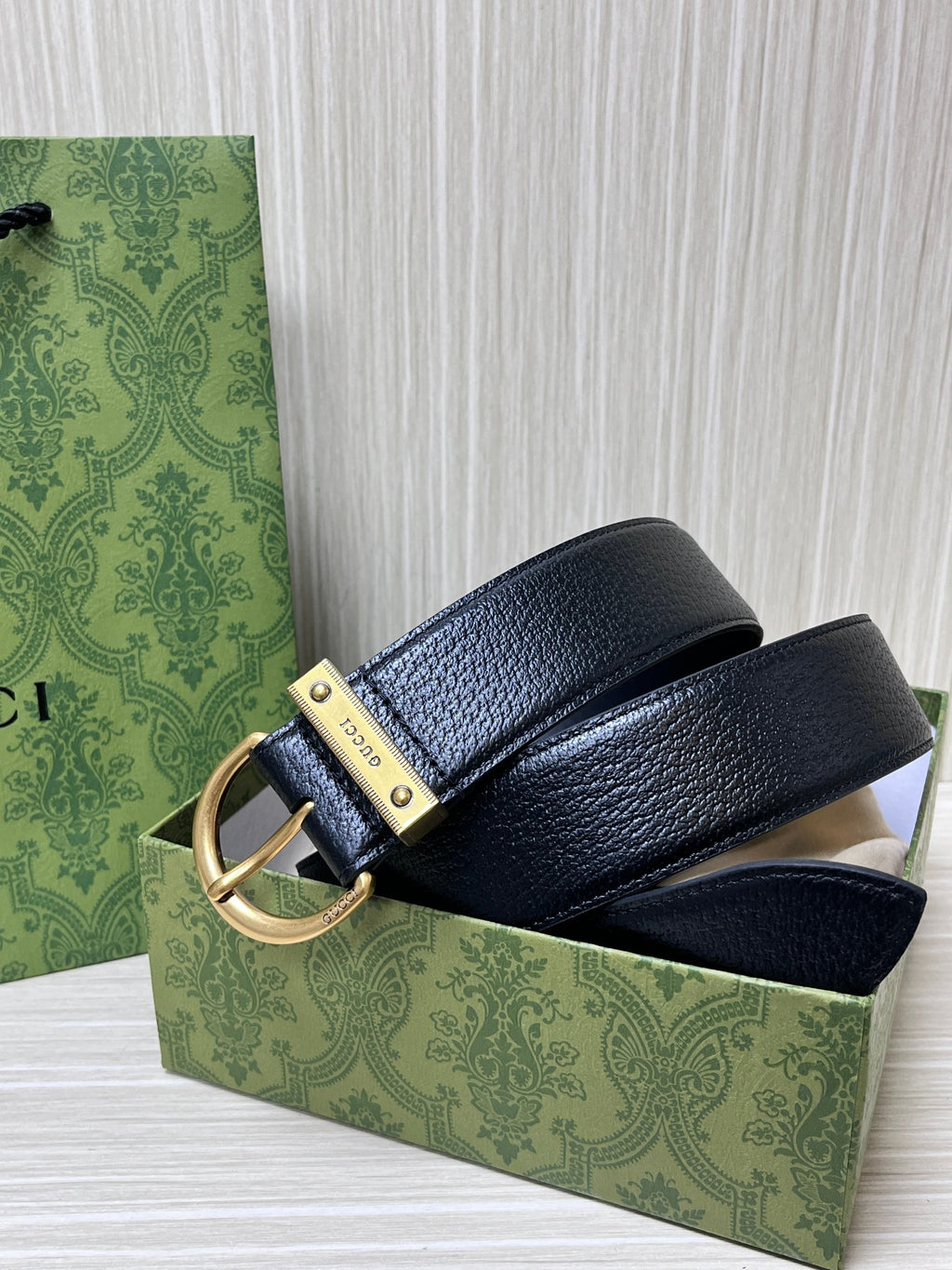 Ремінь Gucci з натуральної свинячої шкіри з пряжкою-штифтом — фото 1