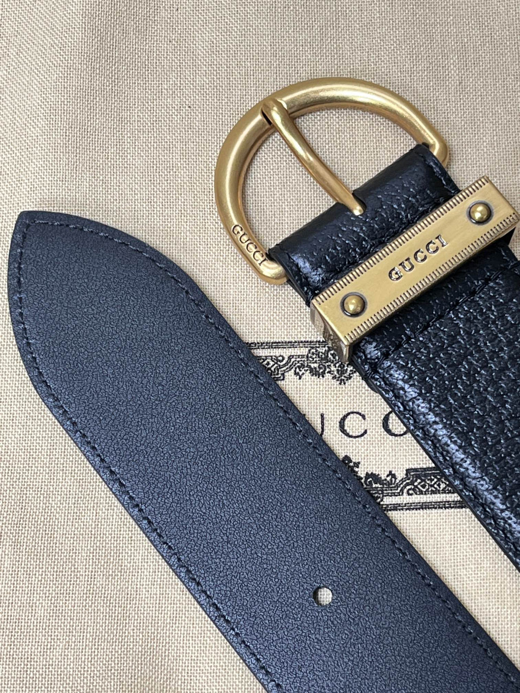 Ремінь Gucci з натуральної свинячої шкіри з пряжкою-штифтом — фото 2