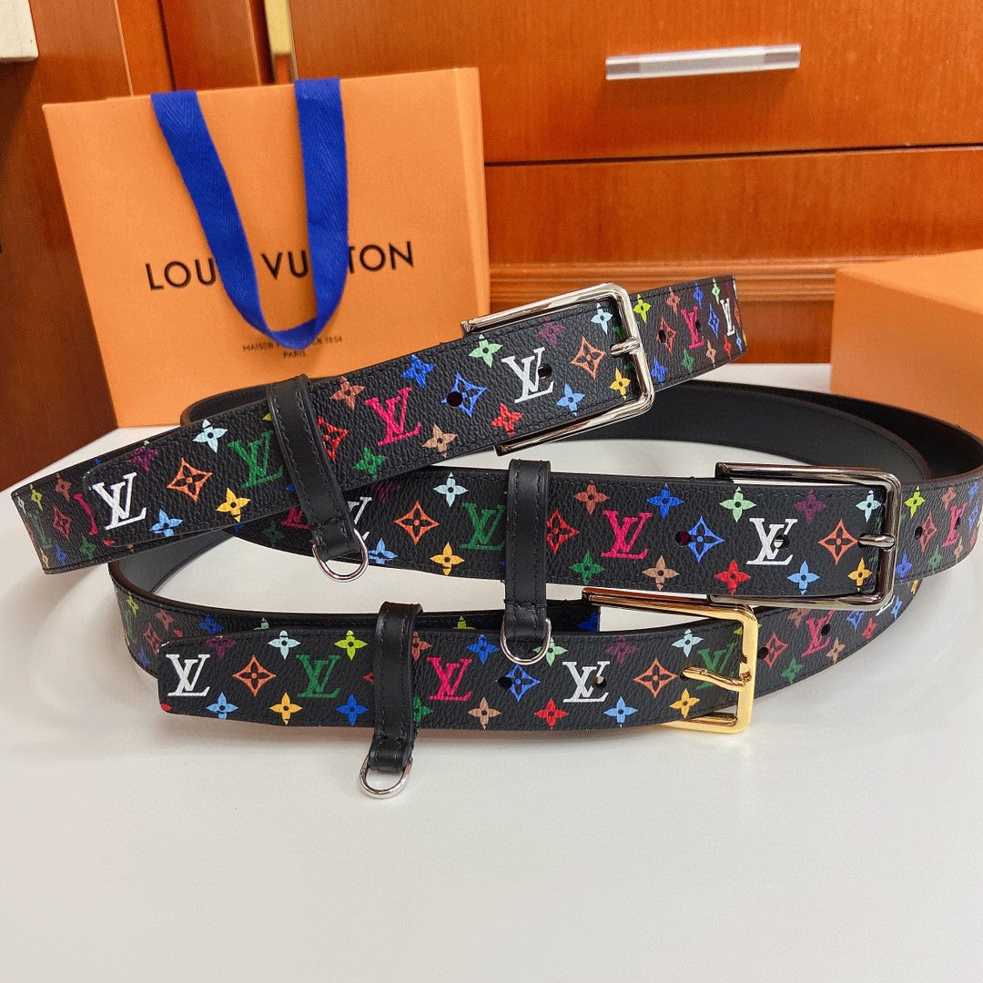 Ремінь Louis Vuitton з текстилю й натуральної шкіри з пряжкою-штифтом — фото 6