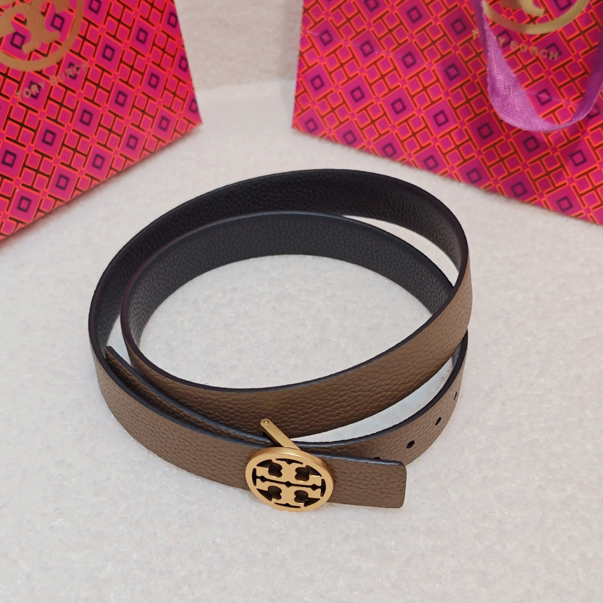 Ремінь Tory Burch з натуральної шкіри теляти — фото 2