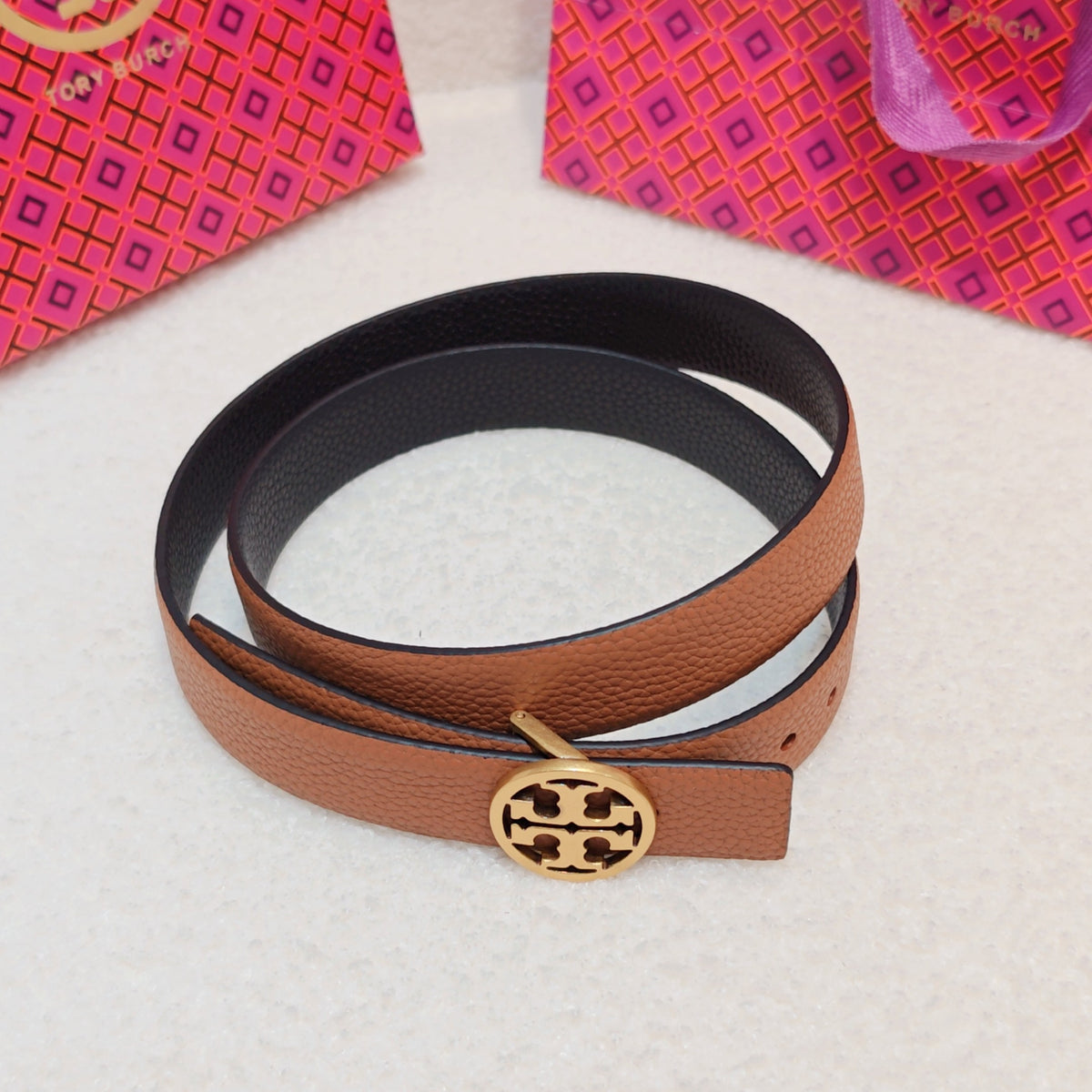 Ремінь Tory Burch з натуральної шкіри теляти — фото 2