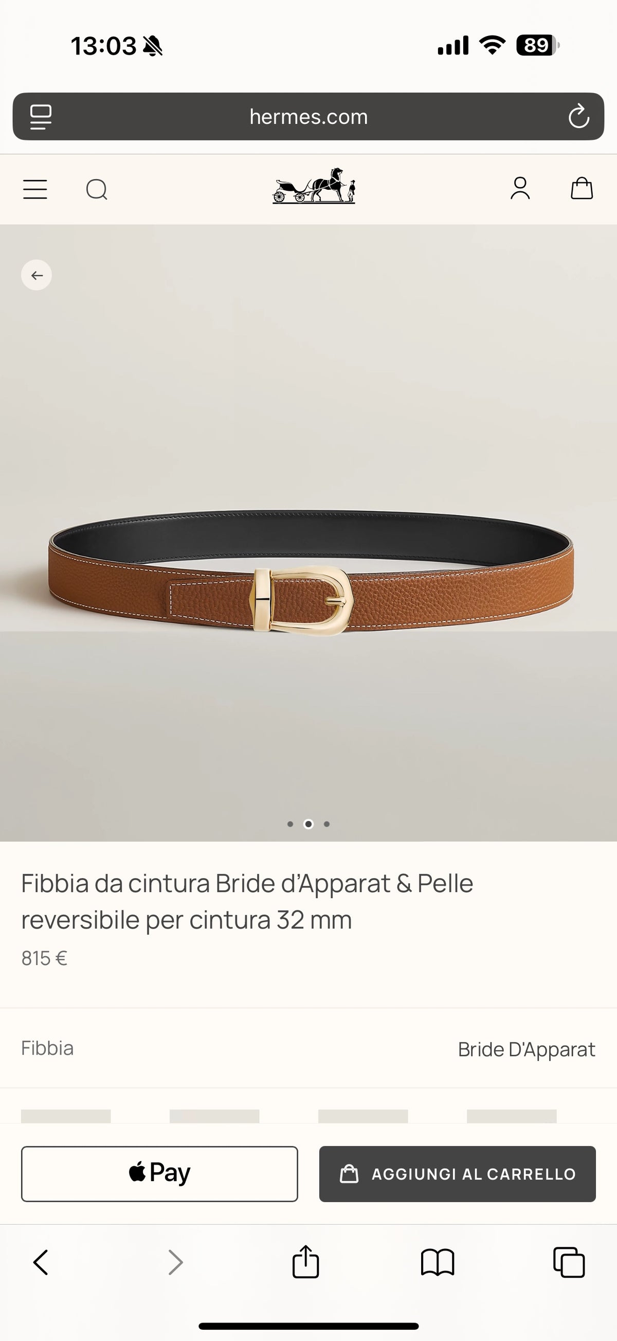 Ремінь Hermès з шкіри Togo — фото 6