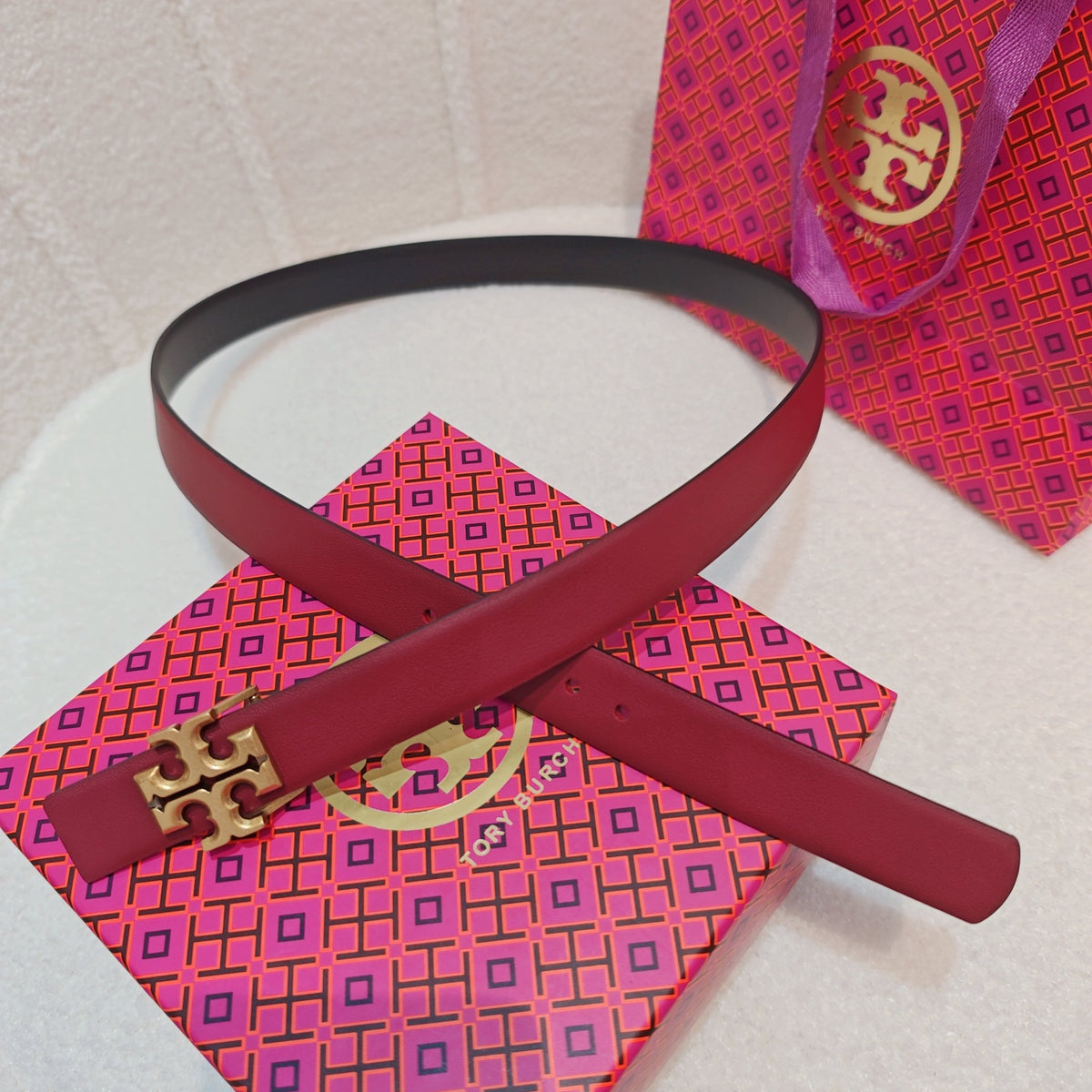 Ремінь Tory Burch з натуральної шкіри теляти — фото 1