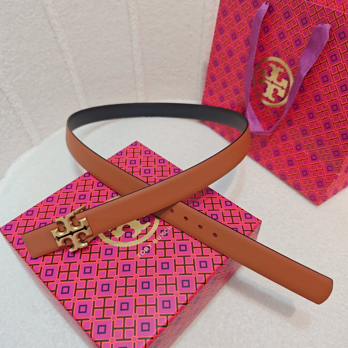 Ремінь Tory Burch з натуральної шкіри теляти — фото 1