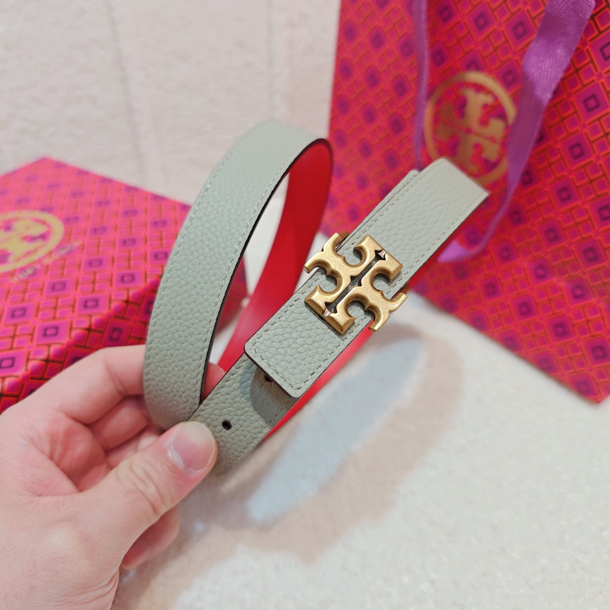Ремінь Tory Burch з натуральної шкіри теляти — фото 2