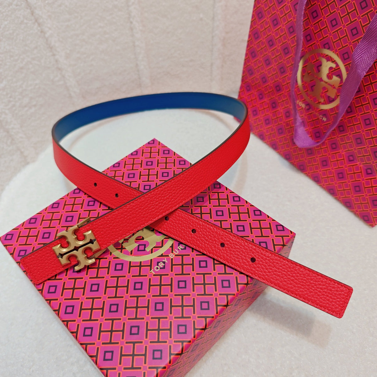 Ремінь Tory Burch з натуральної шкіри теляти — фото 1