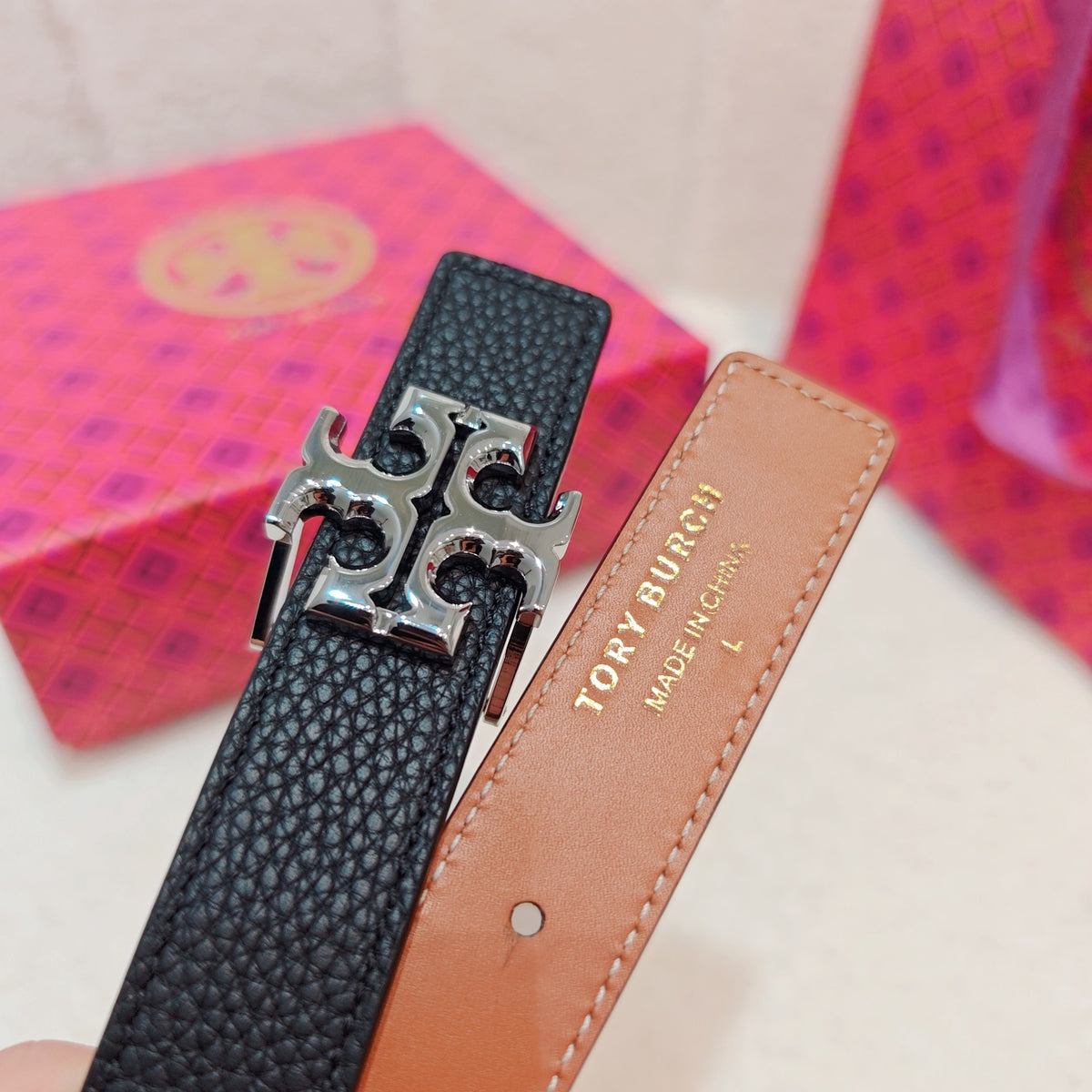 Ремінь Tory Burch з натуральної шкіри теляти — фото 4