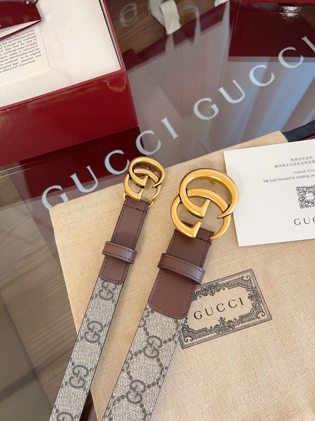 Ремінь Gucci GG Supreme з текстилю й натуральної шкіри — фото 6