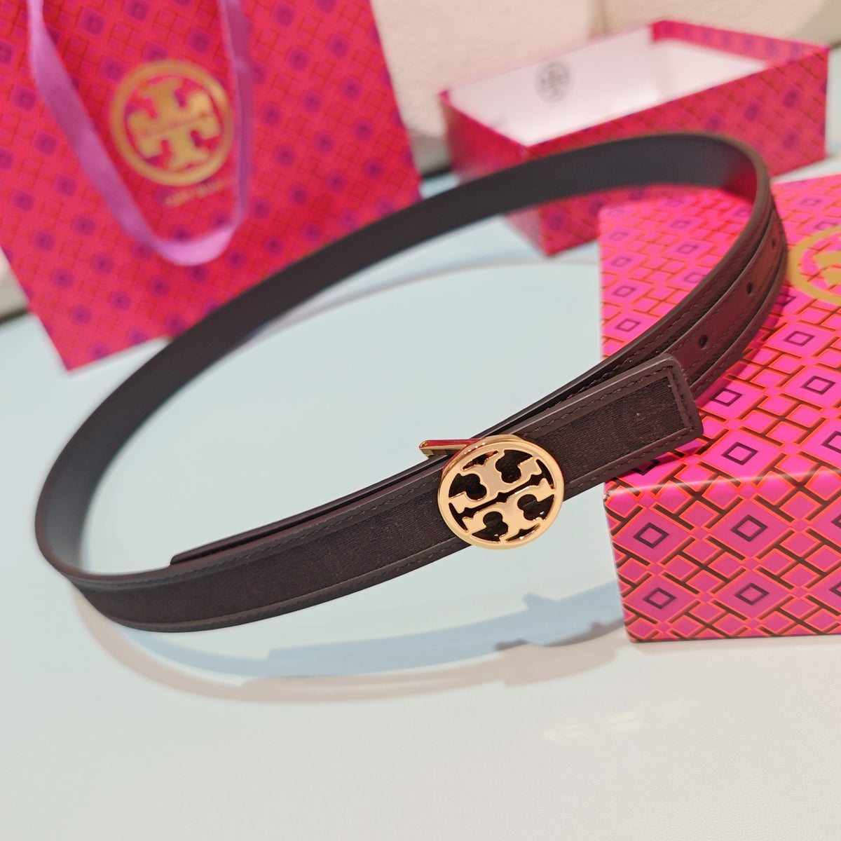 Ремінь Tory Burch з шкіри — фото 1