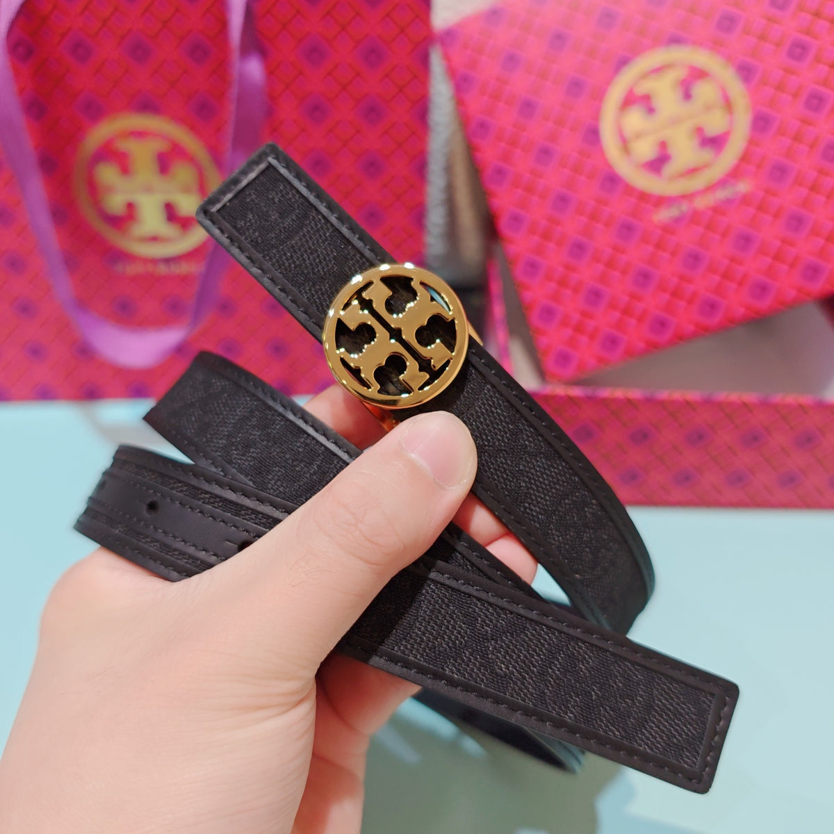 Ремінь Tory Burch з шкіри — фото 4