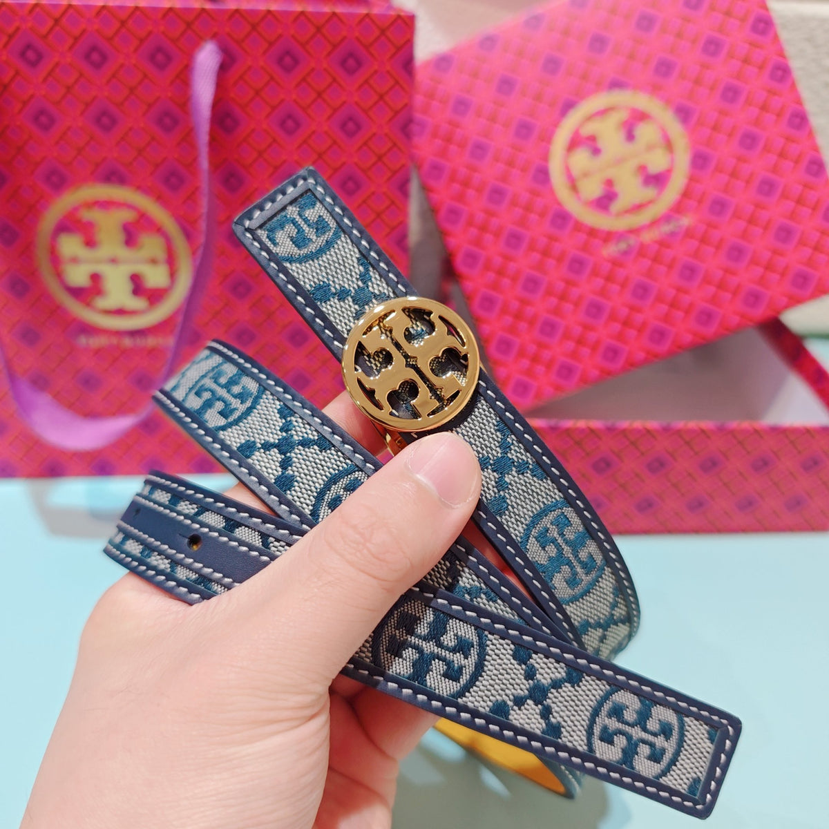 Ремінь Tory Burch з шкіри — фото 4