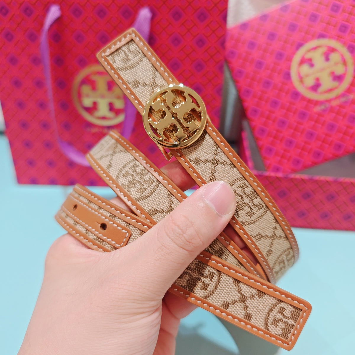 Ремінь Tory Burch з шкіри — фото 4