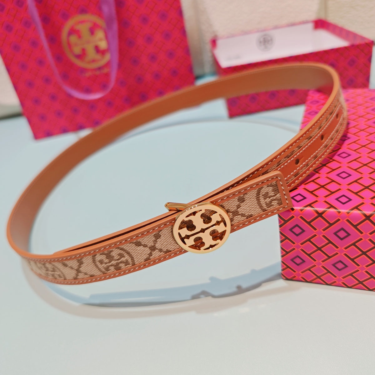 Ремінь Tory Burch з шкіри — фото 1