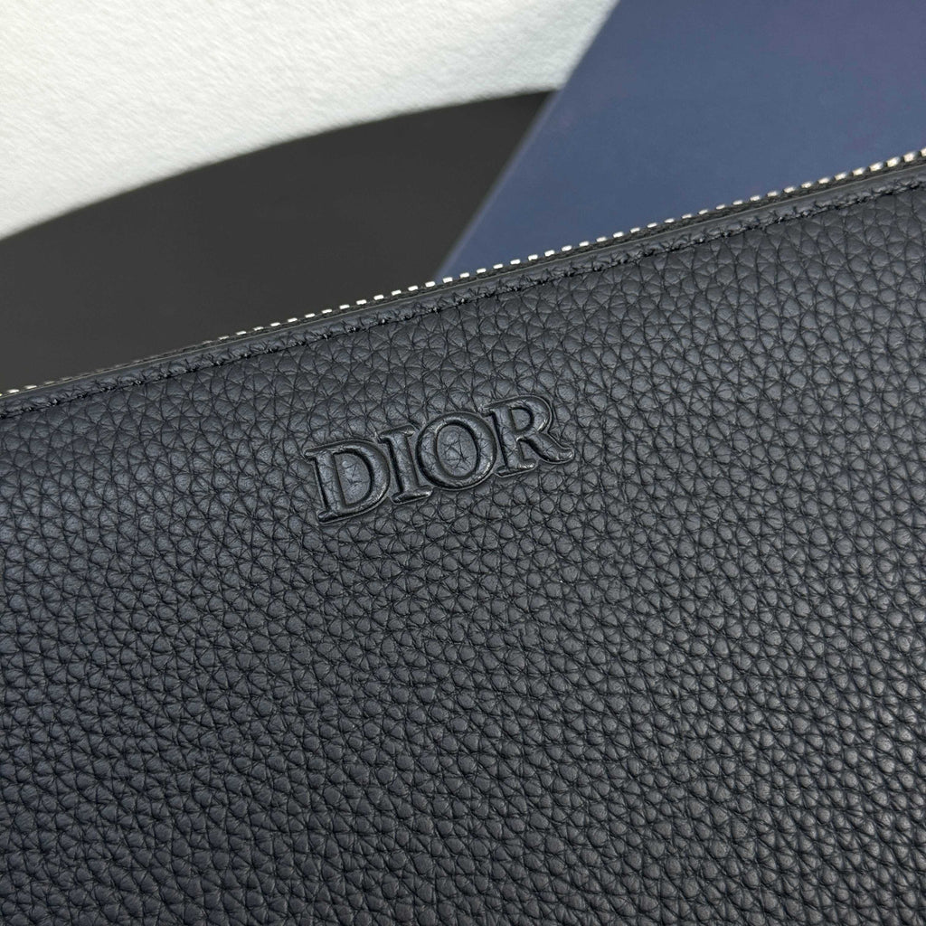 Гаманець Dior з натуральної шкіри, чорний — фото 3