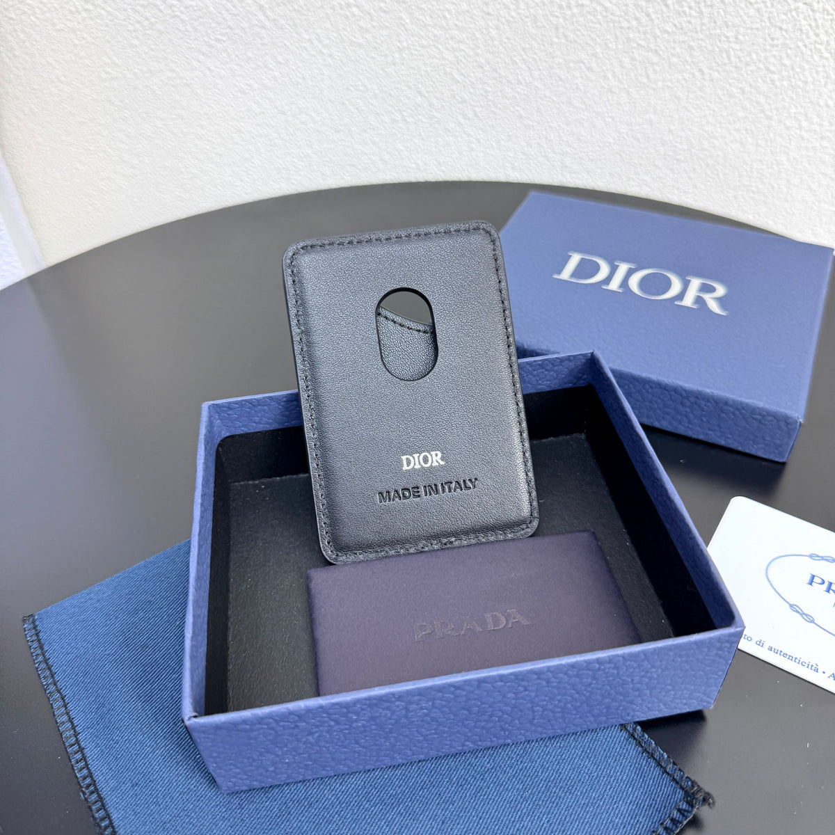 Картхолдер Dior Gravity із тисненої натуральної шкіри — фото 5