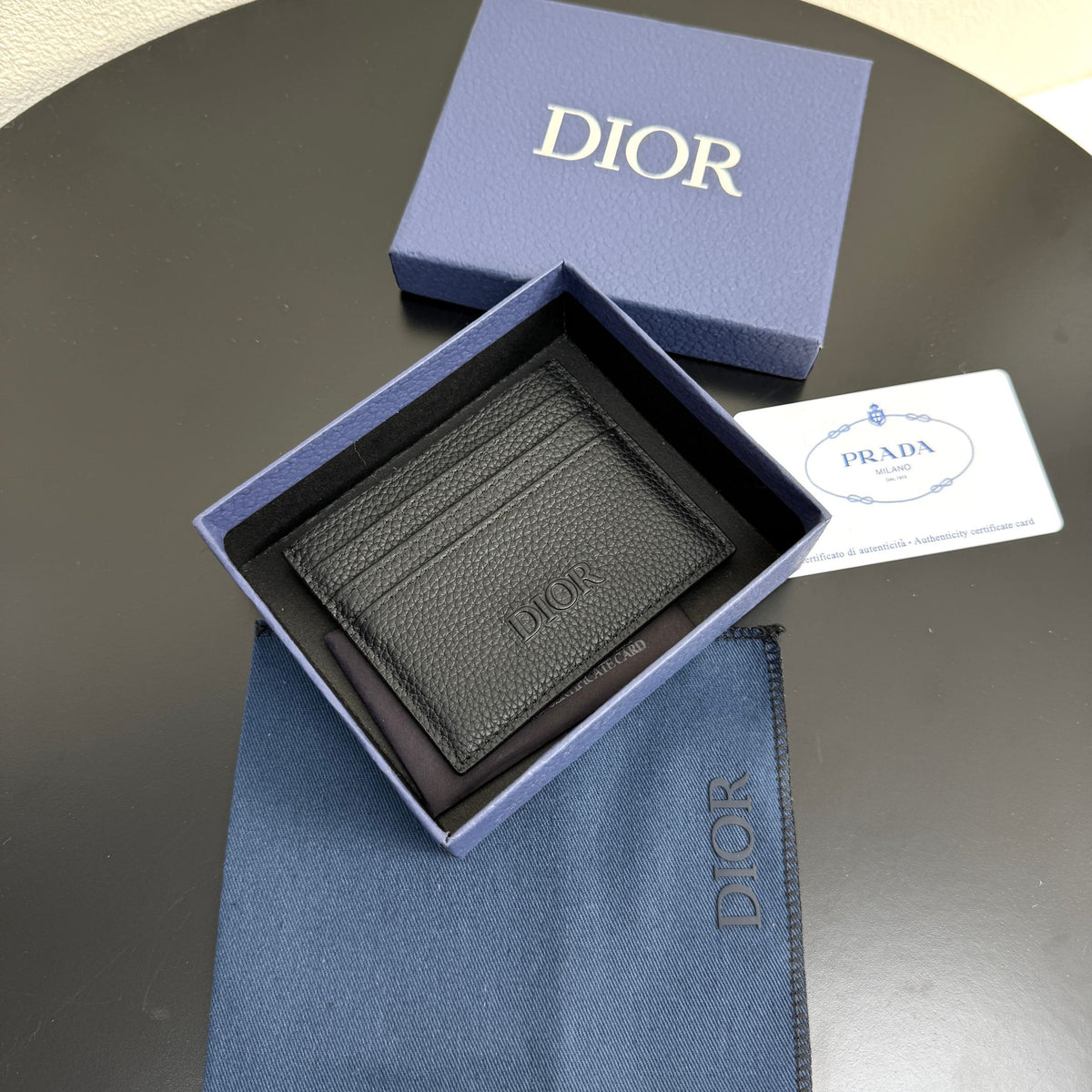 Картхолдер Dior CD Icon із зернистої натуральної шкіри — фото 5