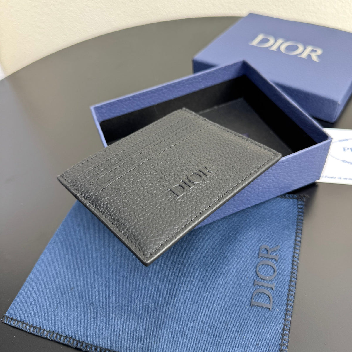 Картхолдер Dior CD Icon із зернистої натуральної шкіри — фото 8