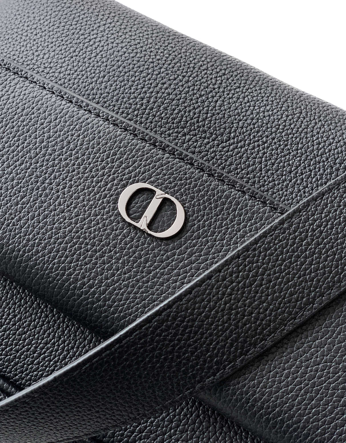 Сумка-месенджер Dior CD Icon із зернистої натуральної шкіри, чорна — фото 9