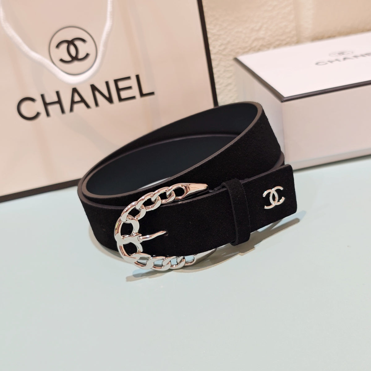 Ремінь Chanel з натуральної замші — фото 3