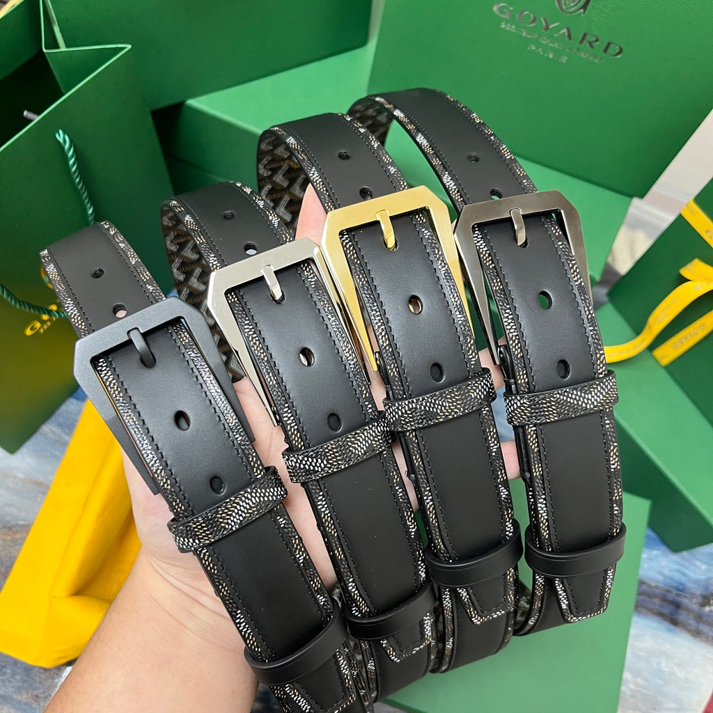 Ремінь Goyard з текстилю й натуральної шкіри — фото 6