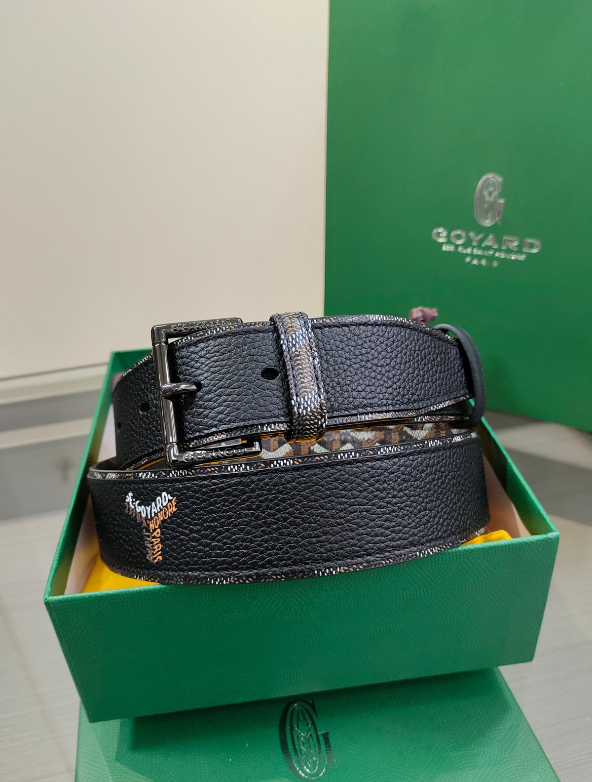 Ремінь Goyard з текстилю й натуральної шкіри — фото 2