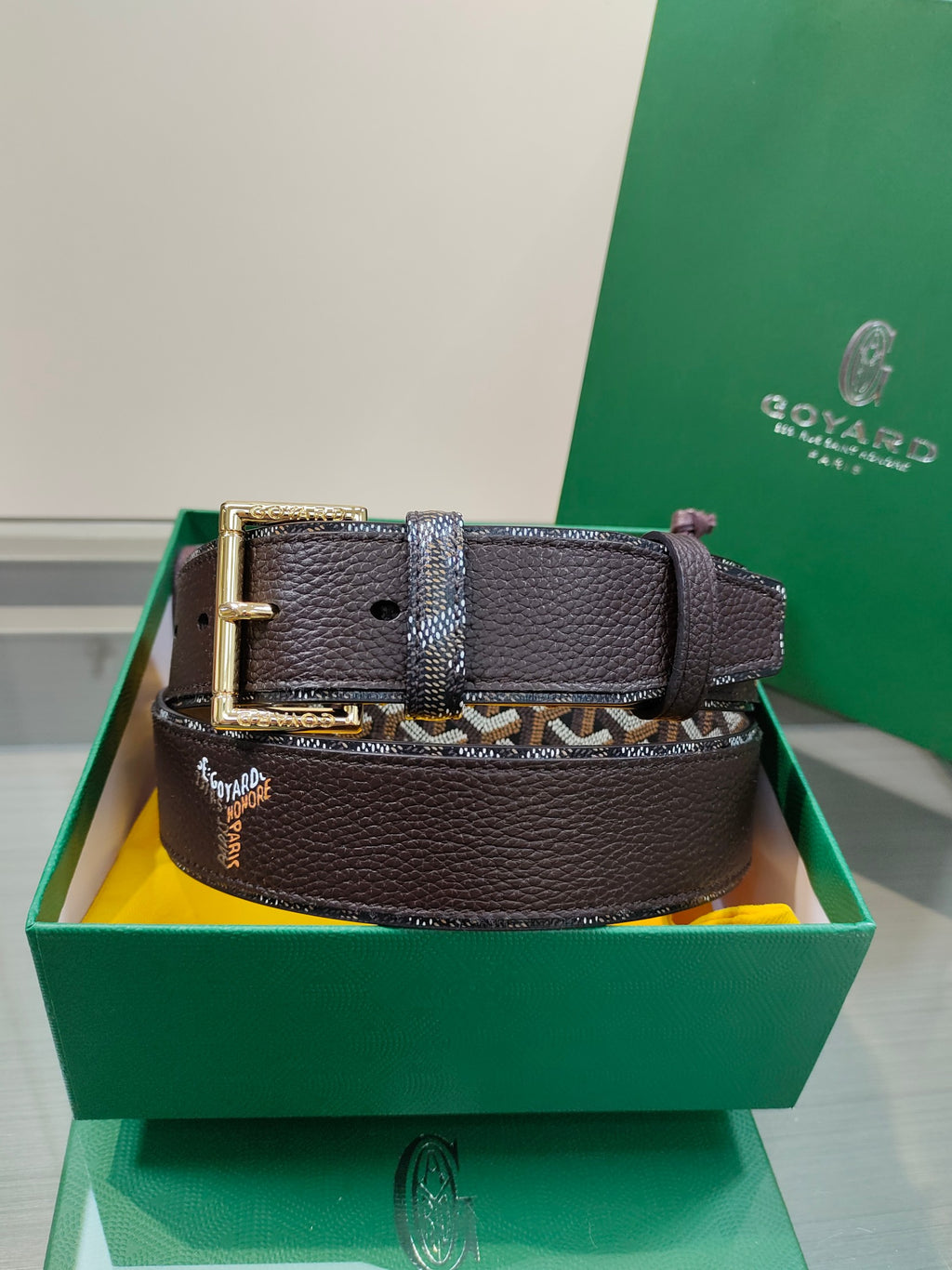 Ремінь Goyard з текстилю й натуральної шкіри — фото 2