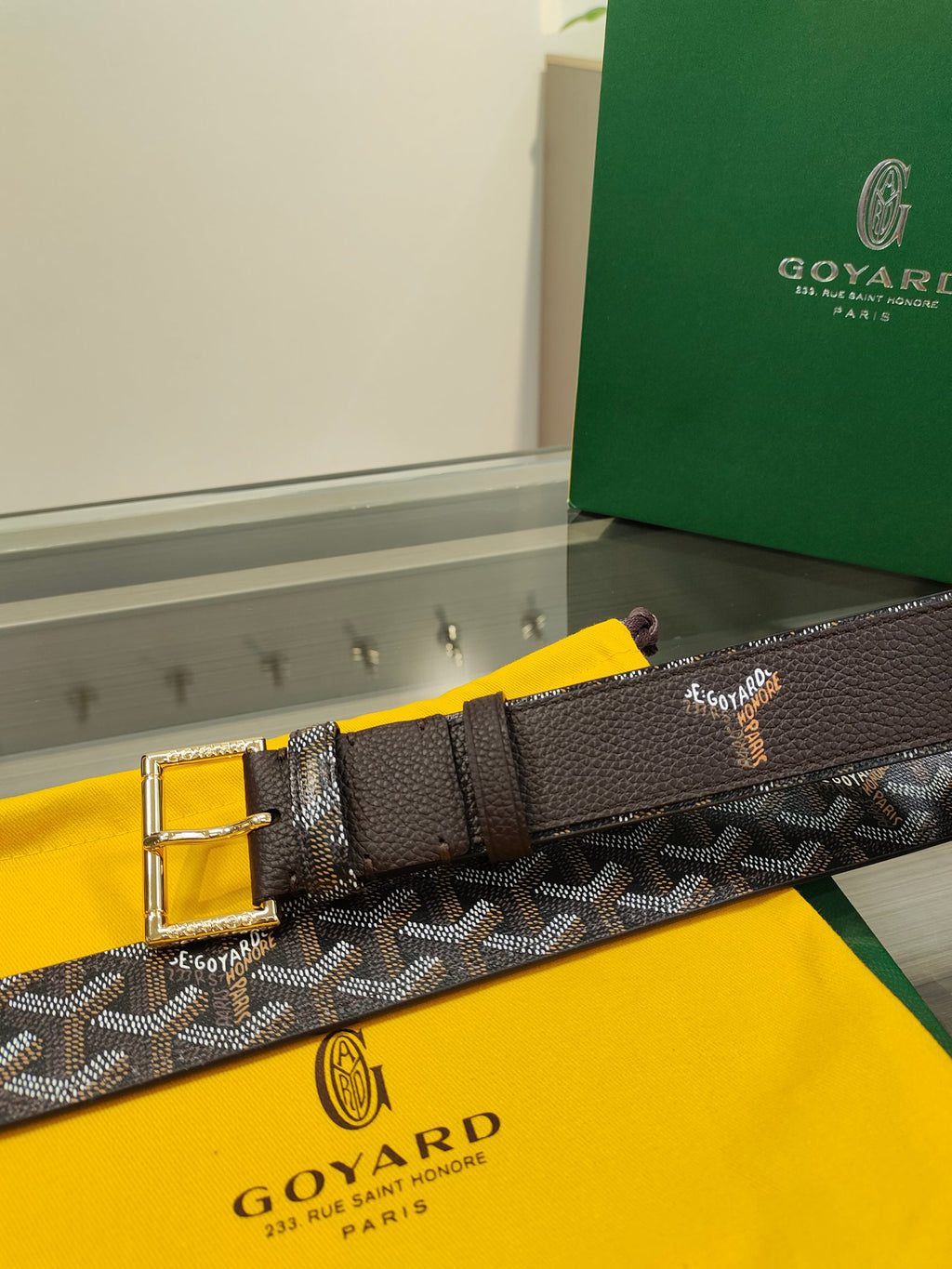 Ремінь Goyard з текстилю й натуральної шкіри — фото 5