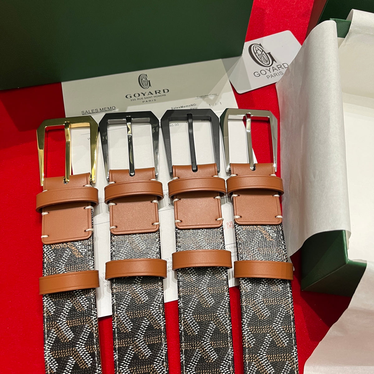 Ремінь Goyard з полотна та натуральної шкіри