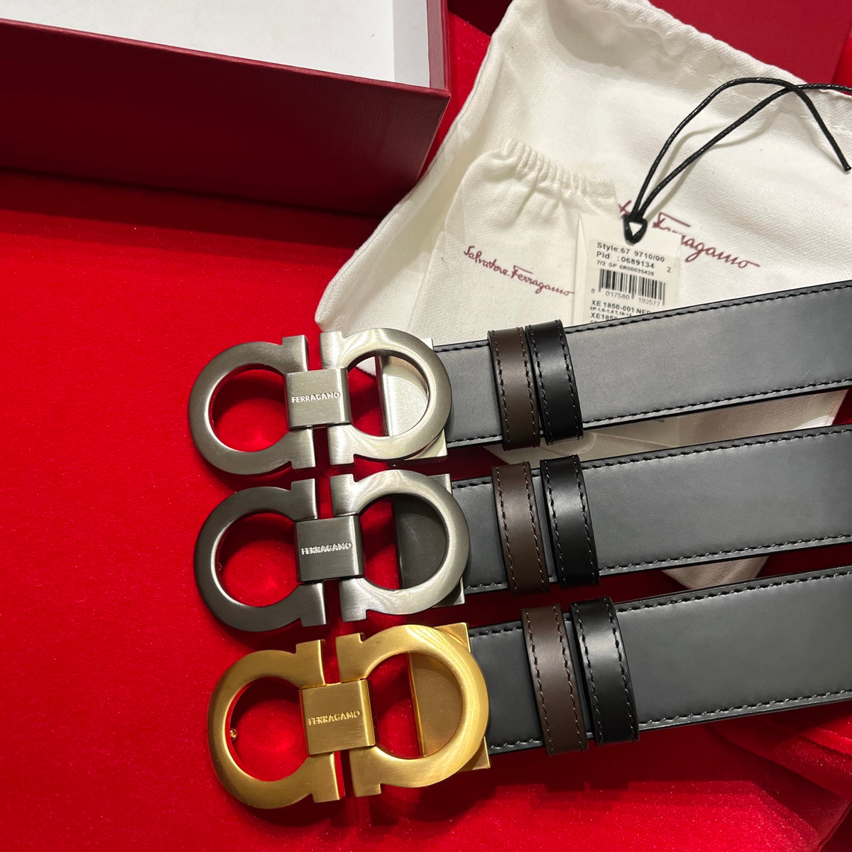 Ремінь Salvatore Ferragamo з натуральної телячої шкіри
