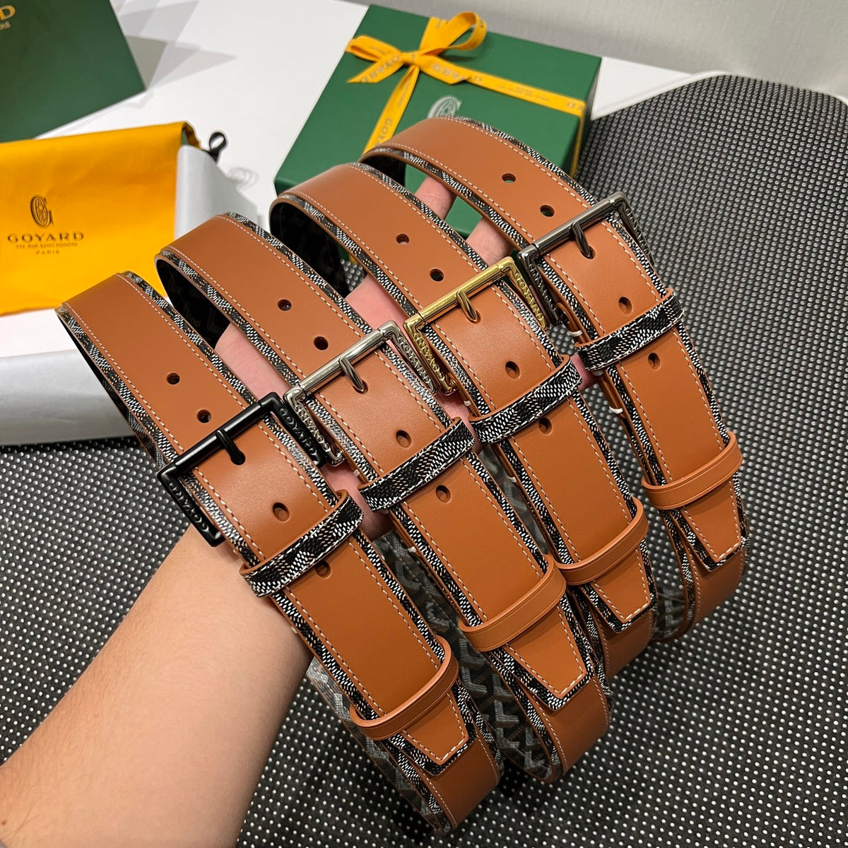 Ремінь Goyard з полотна та натуральної шкіри