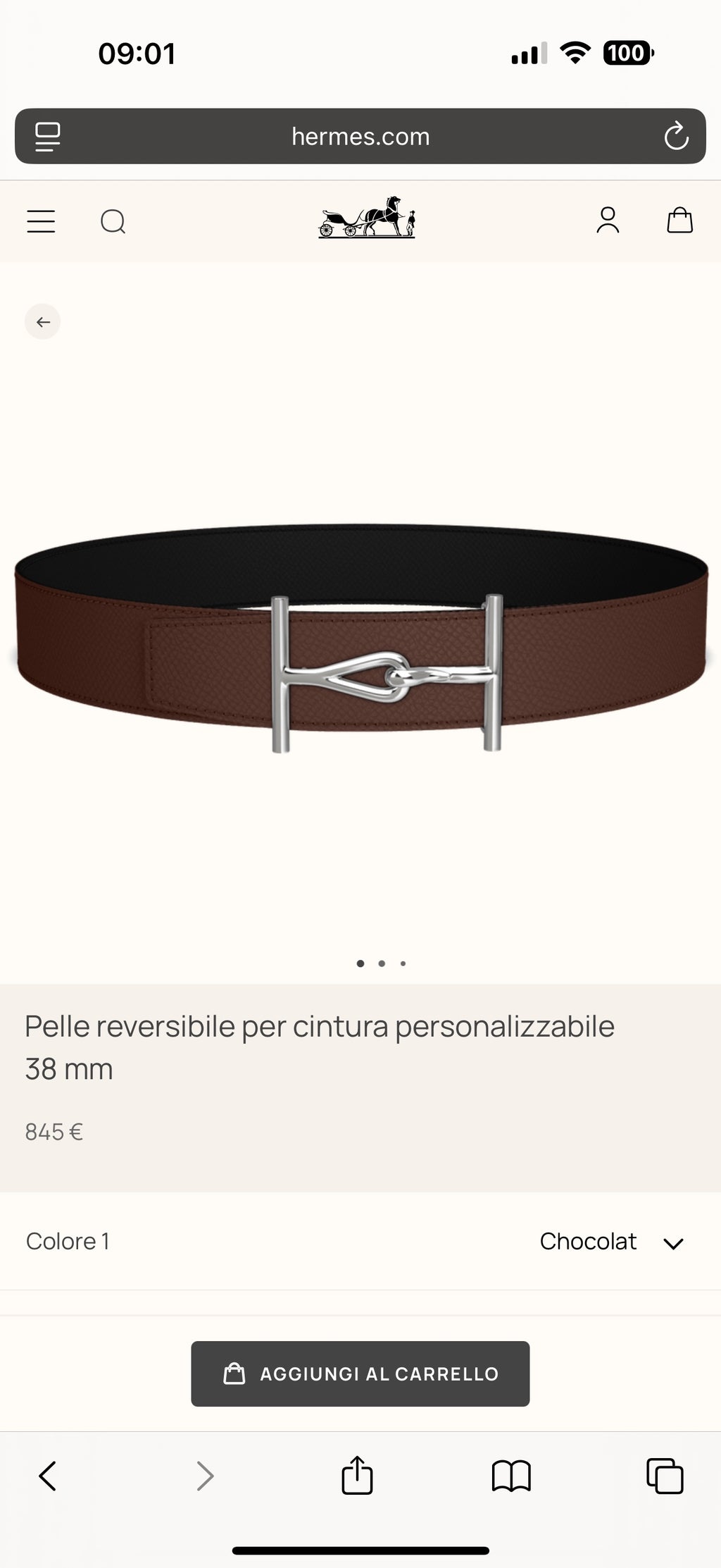 Ремінь Hermès зі шкіри Epsom