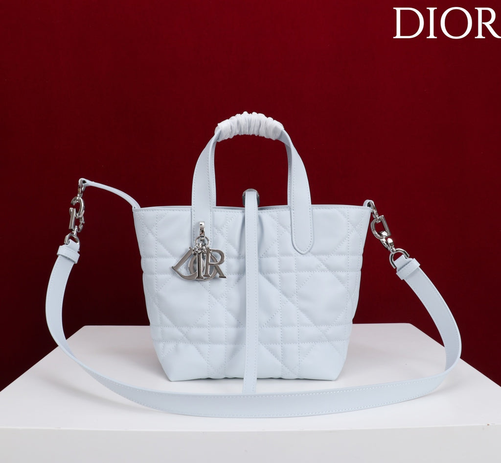 Сумка з ручками Dior Toujours з натуральної шкіри, бежева — фото 1