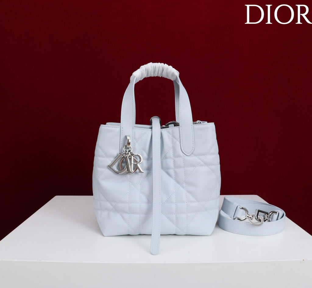 Сумка з ручками Dior Toujours з натуральної шкіри, бежева — фото 2