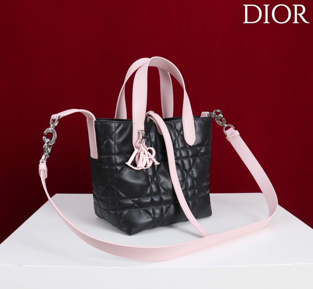 Сумка з ручками Dior Toujours з натуральної шкіри, бежева — фото 2