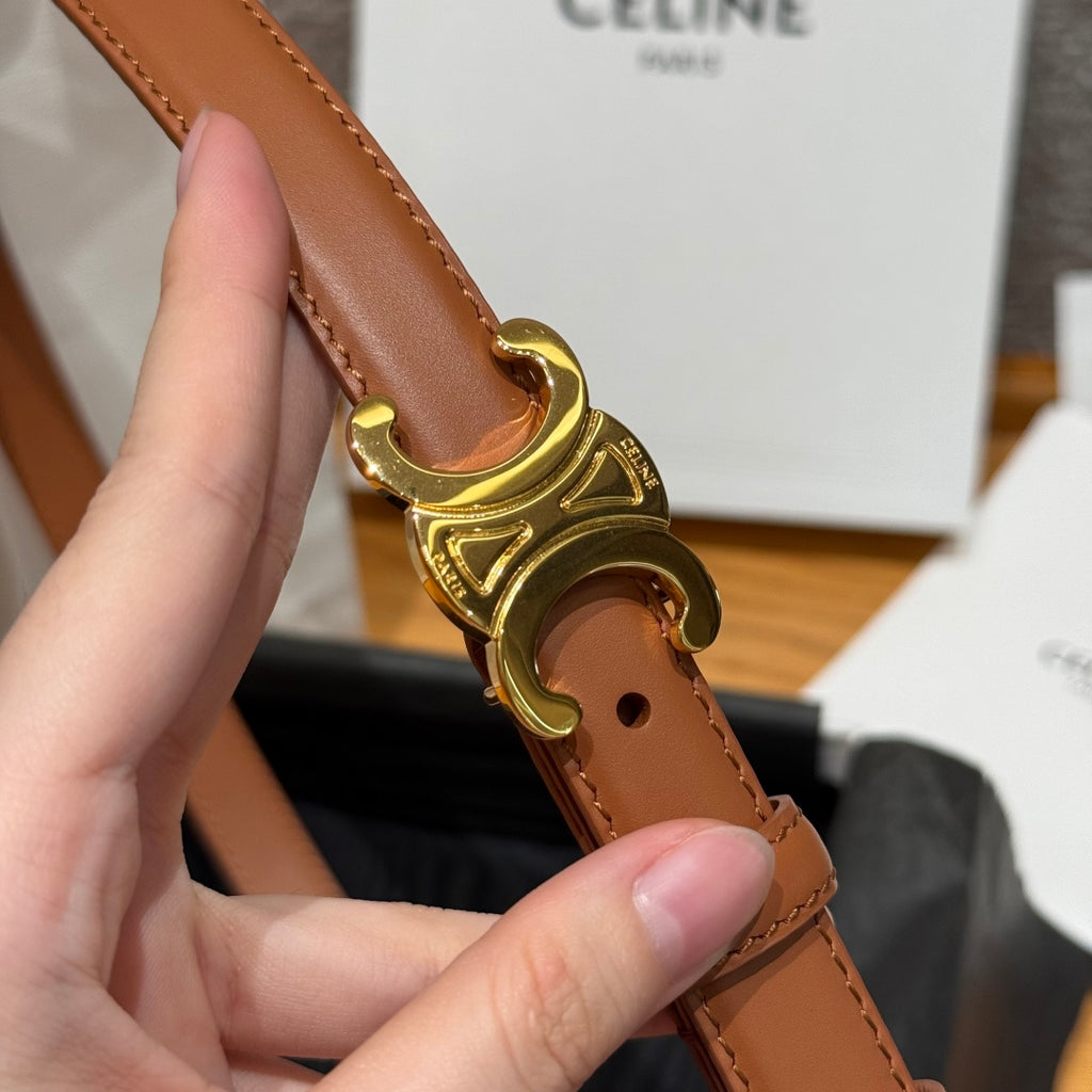 Ремінь Celine Triomphe з натуральної шкіри теляти — фото 2