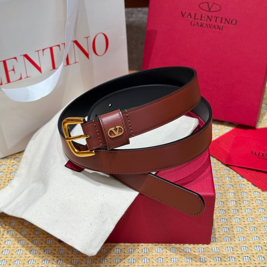 Ремінь Valentino з натуральної шкіри теляти — фото 1