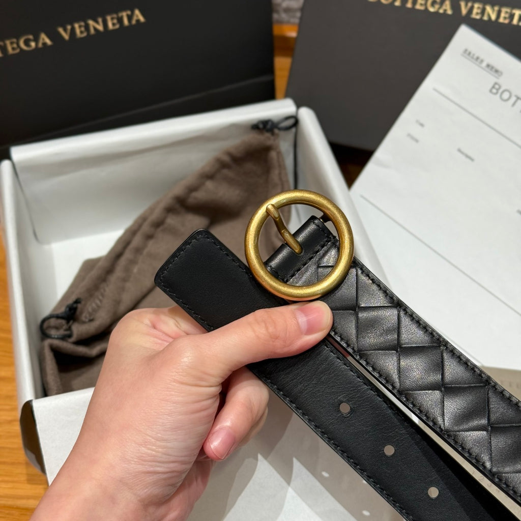 Плетений ремінь Bottega Veneta з натуральної шкіри — фото 4