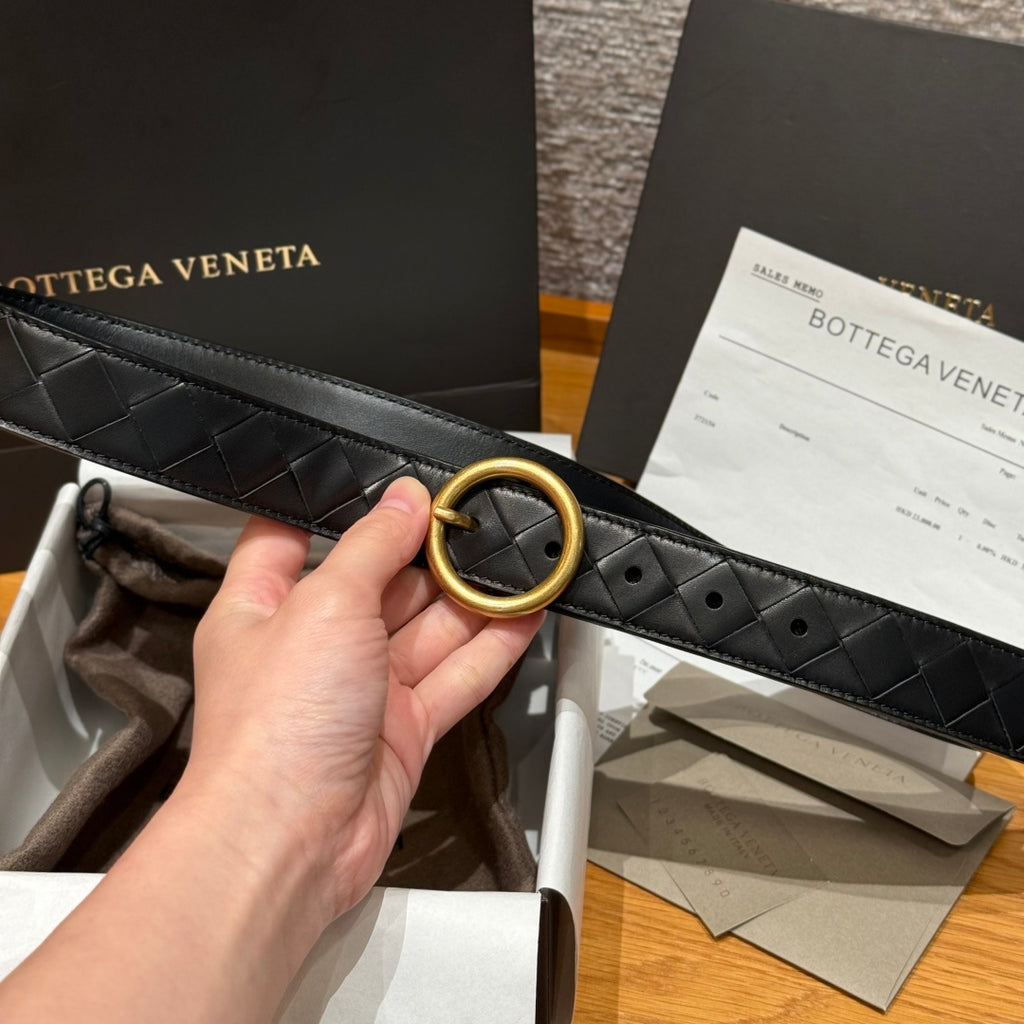 Плетений ремінь Bottega Veneta з натуральної шкіри — фото 3