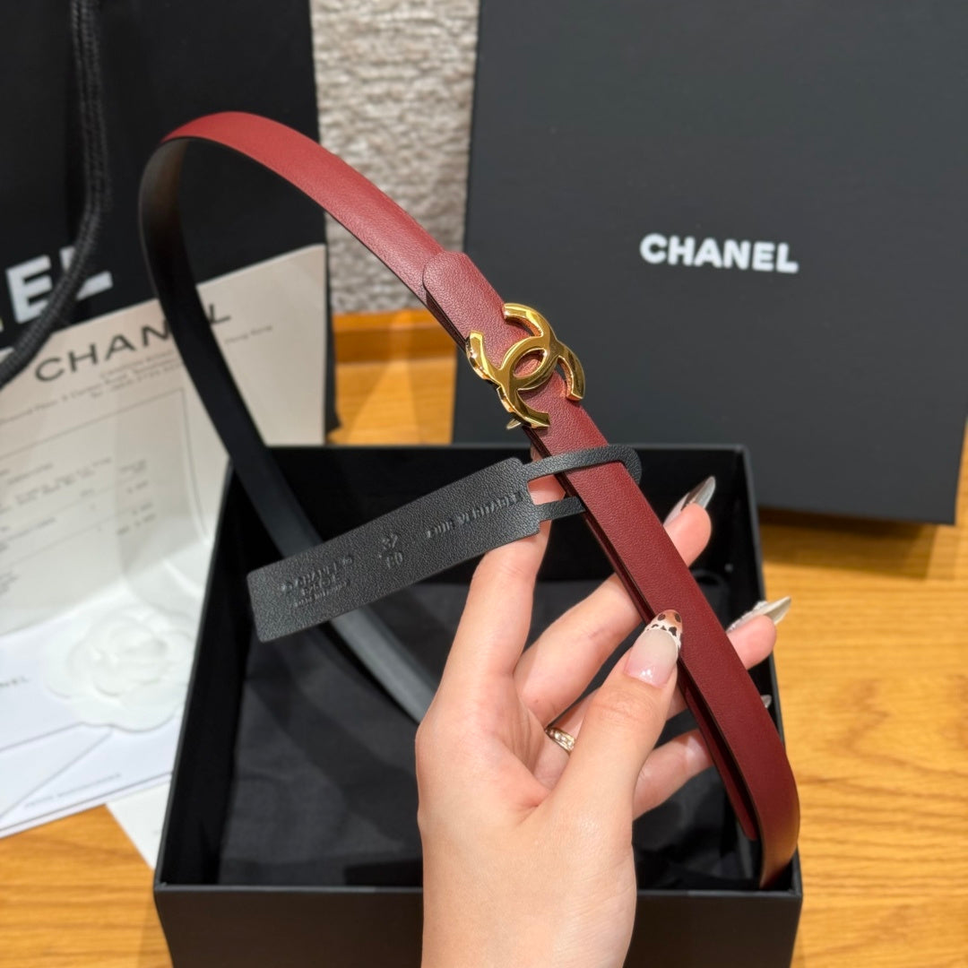 Ремінь Chanel з натуральної шкіри теляти — фото 3