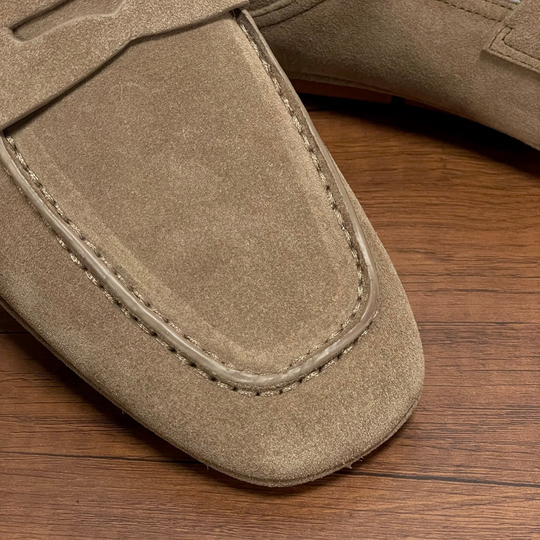 Чоловічі шкіряні лофери Ferragamo сірі