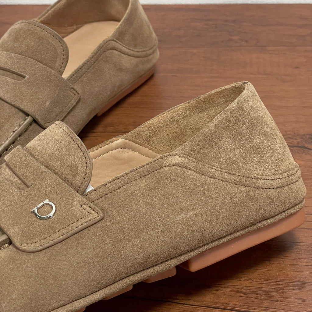 Чоловічі шкіряні лофери Ferragamo сірі