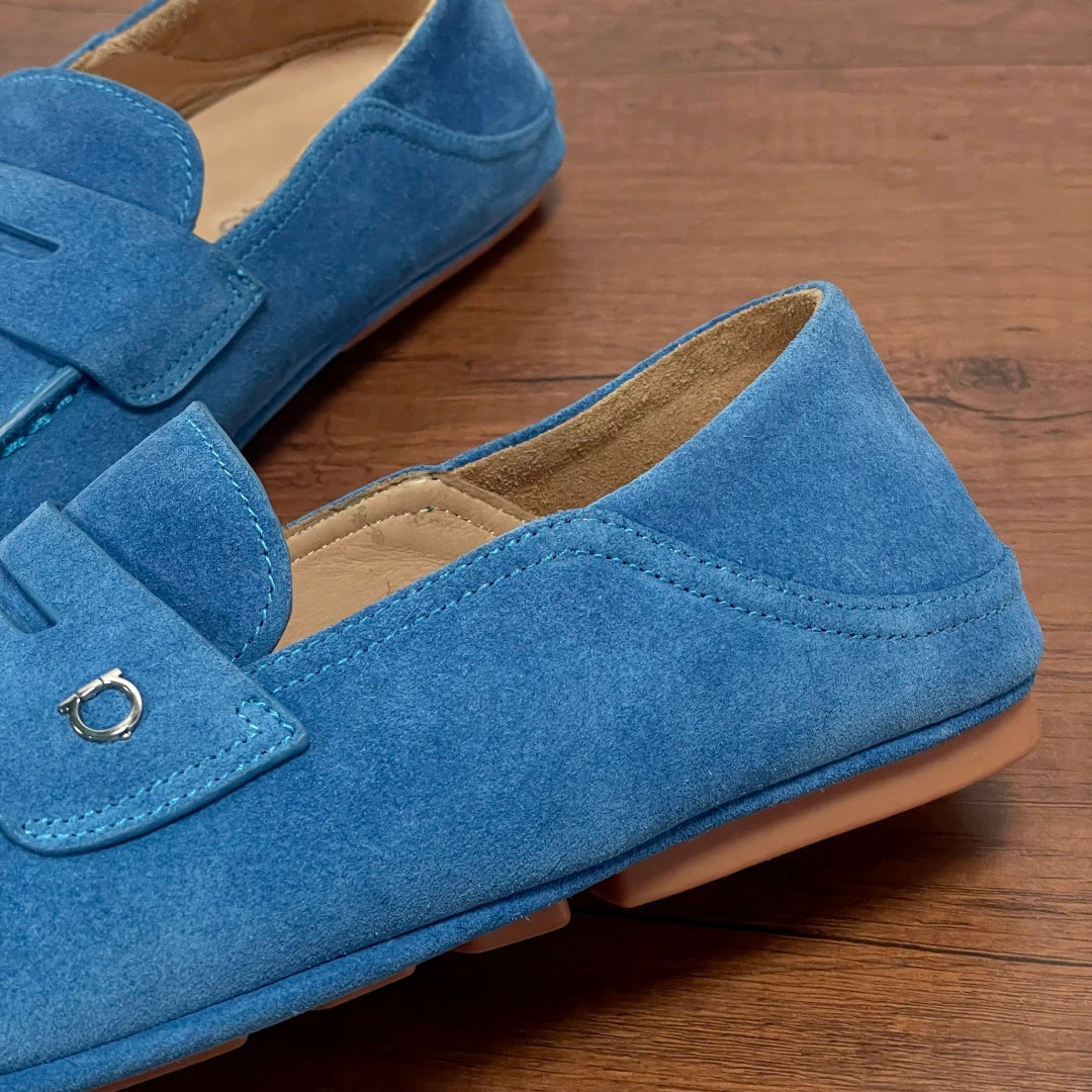 Чоловічі шкіряні лофери Ferragamo сірі