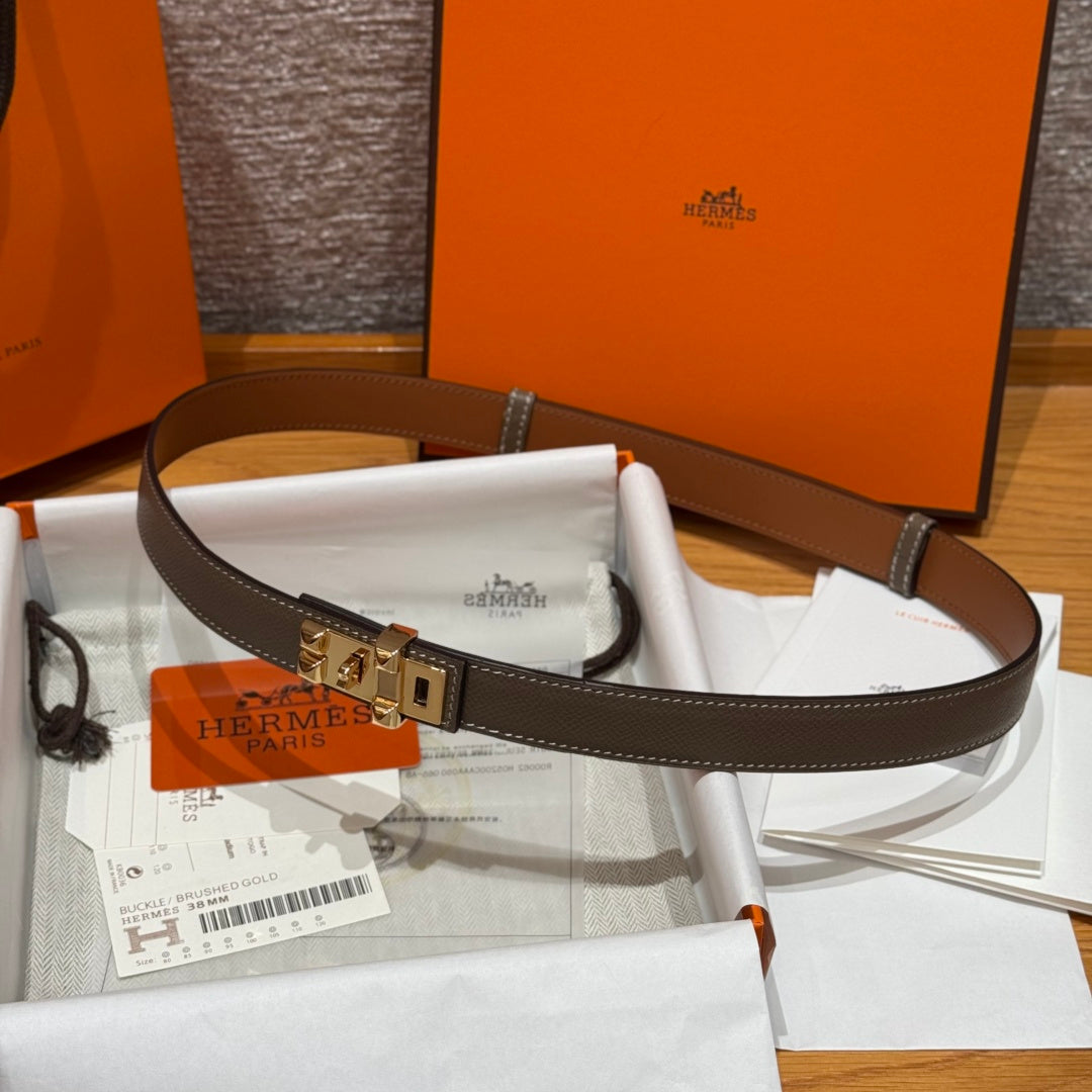 Ремінь Hermès з шкіри Epsom із золотистою пряжкою — фото 1