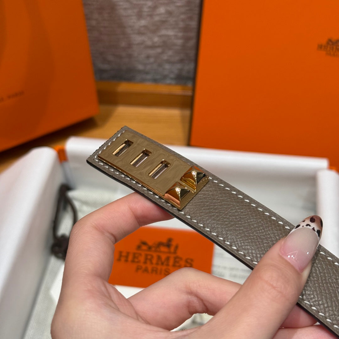 Ремінь Hermès з шкіри Epsom із золотистою пряжкою — фото 3