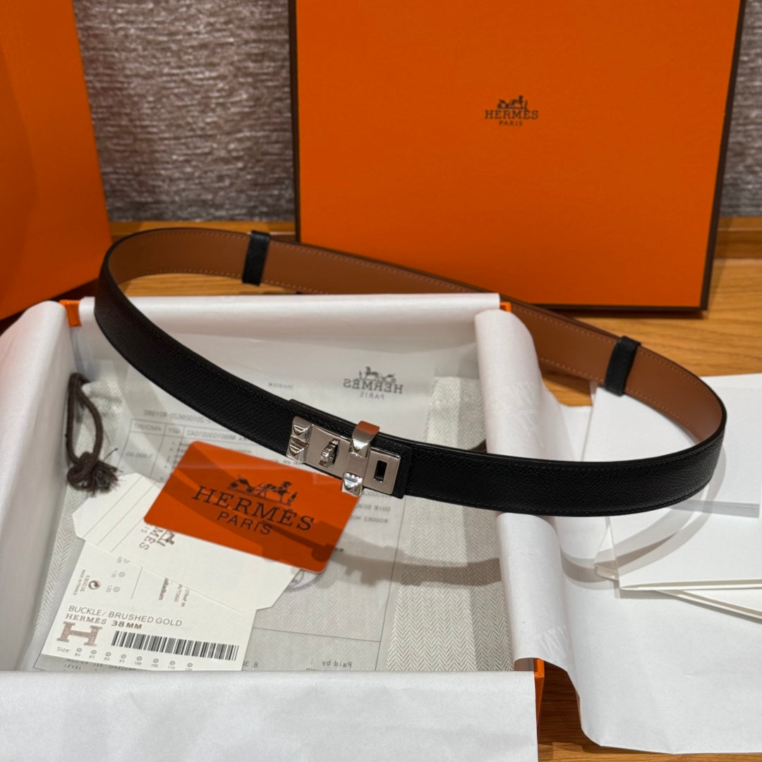 Ремінь Hermès з шкіри Epsom із золотистою пряжкою — фото 2